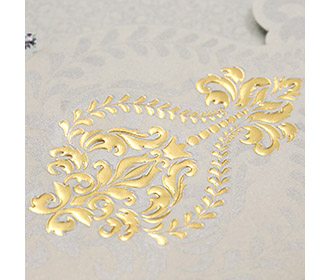 Multifaith floral wedding invitation card in powder blue colour